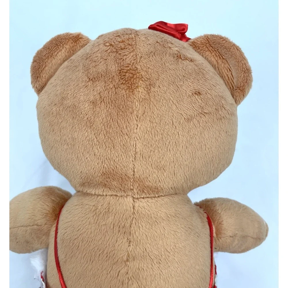 Build a Bear BAB Christmas Gingerbread Girl Plush Red Bow Clothes Hearts